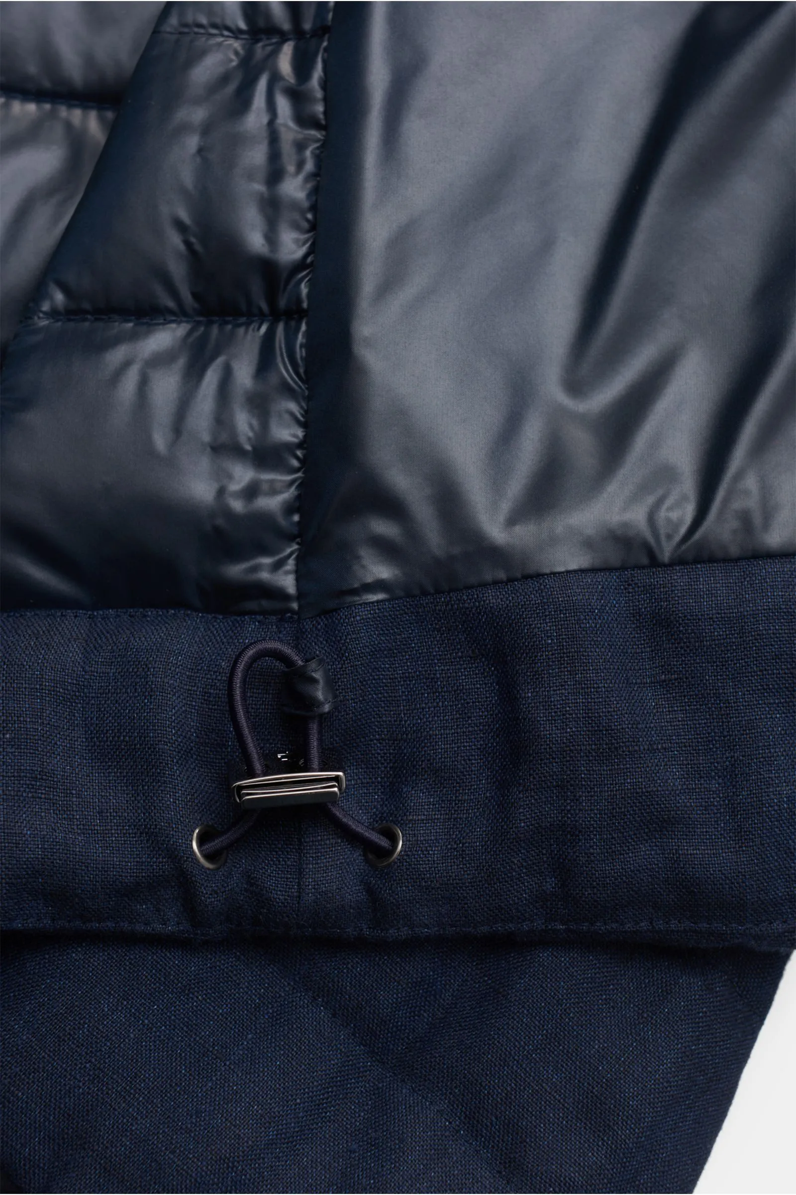 HERNO linen down jacket navy