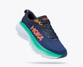 Hoka Womens Bondi 8 Athletic Shoes- Bellweather Blue/ Outer Space