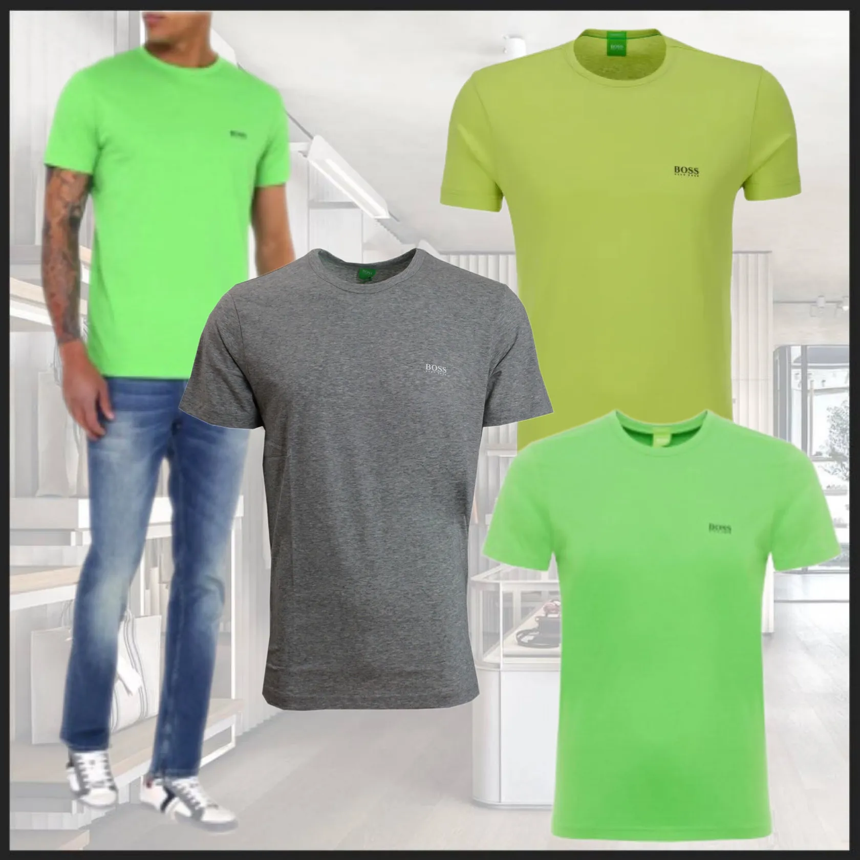 Hugo Boss  |Cotton Short Sleeves Logo T-Shirts