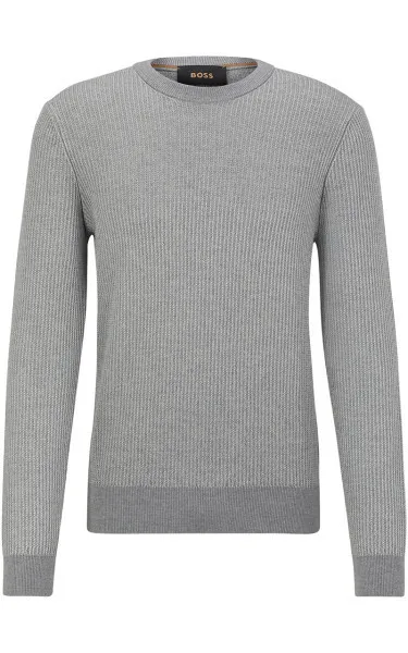 Hugo Boss  |Pullovers Wool Silk U-Neck Long Sleeves Plain Sweaters