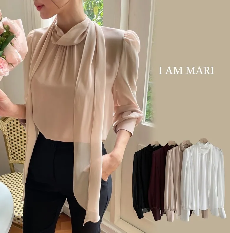 I AM MARI  |Long Sleeves Puff Sleeves Shirts & Blouses