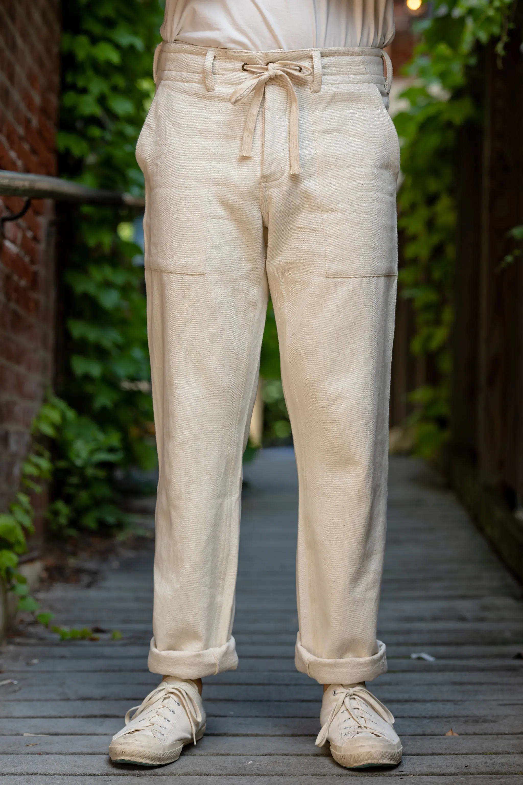 Indi + Ash Obelisk Pant - Handwoven Undyed Denim