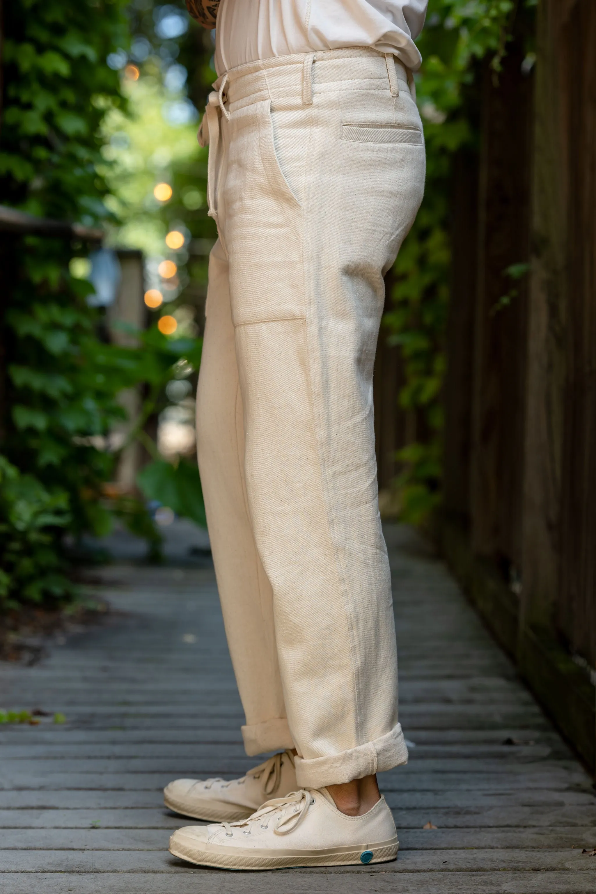 Indi + Ash Obelisk Pant - Handwoven Undyed Denim