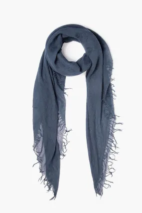 Indigo Cashmere and Silk Scarf