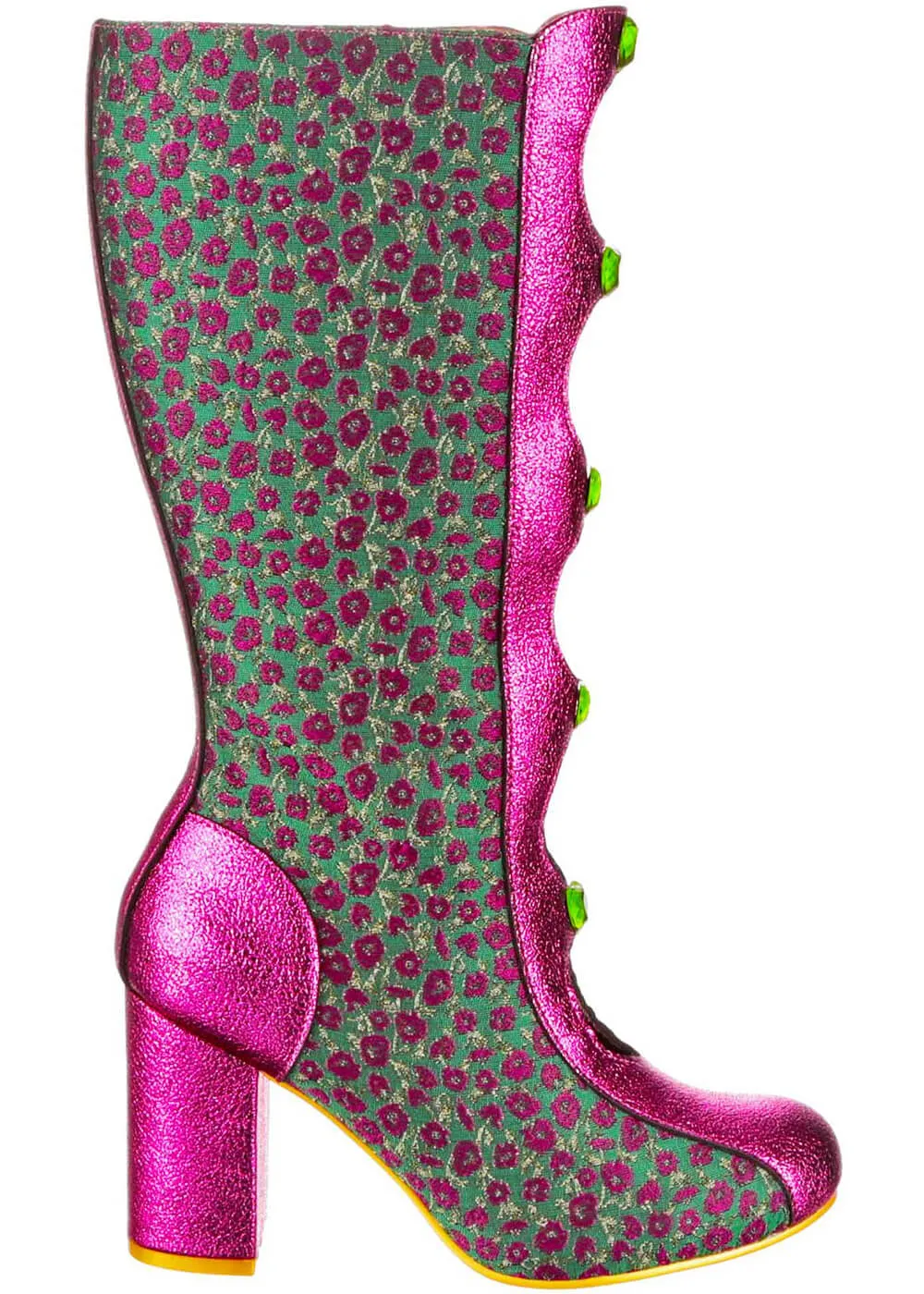 Irregular Choice Ditsy Darling 60's Boots Pink