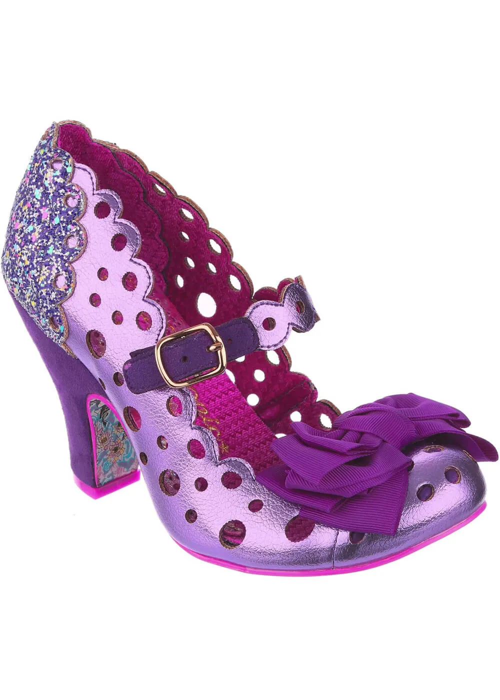 Irregular Choice Upside Down Glitter Pumps Purple