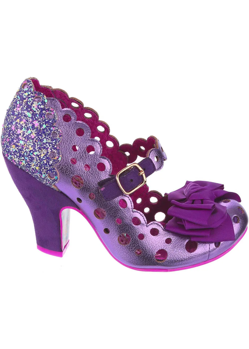 Irregular Choice Upside Down Glitter Pumps Purple