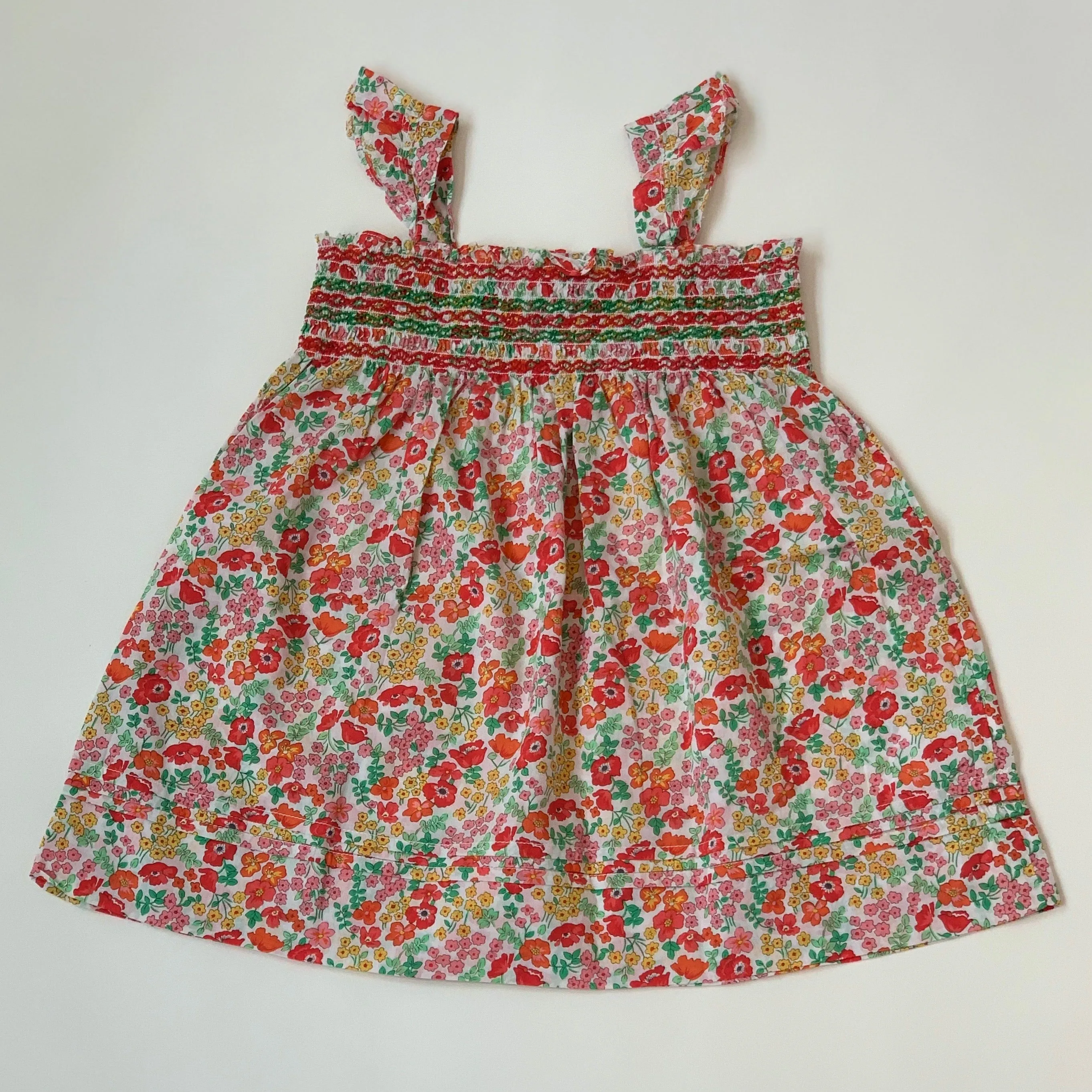 Jacadi Red Toned Liberty Print Sundress And Hat:  2 Years