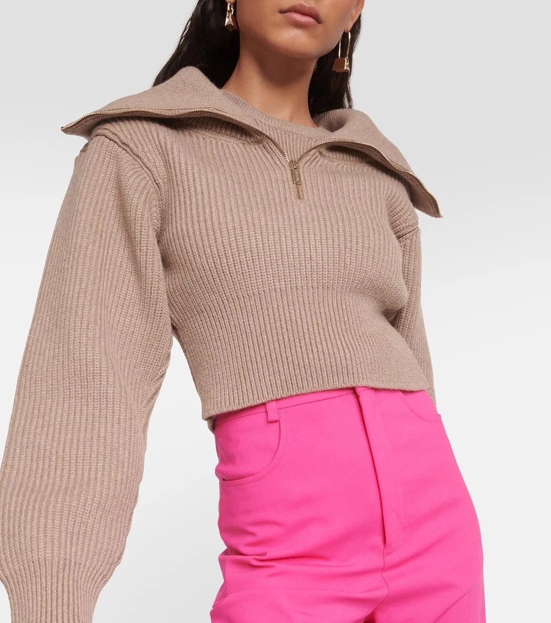 JACQUEMUS  |Casual Style Wool Long Sleeves Plain Puff Sleeves