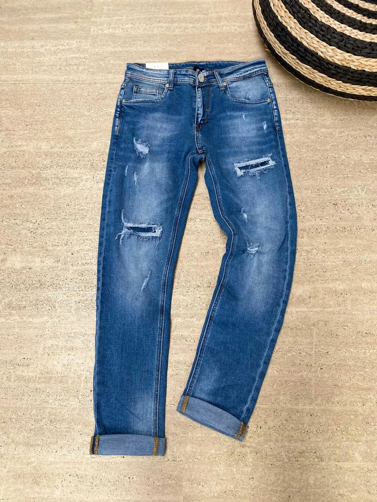 JEANS UOMO CON STRAPPI