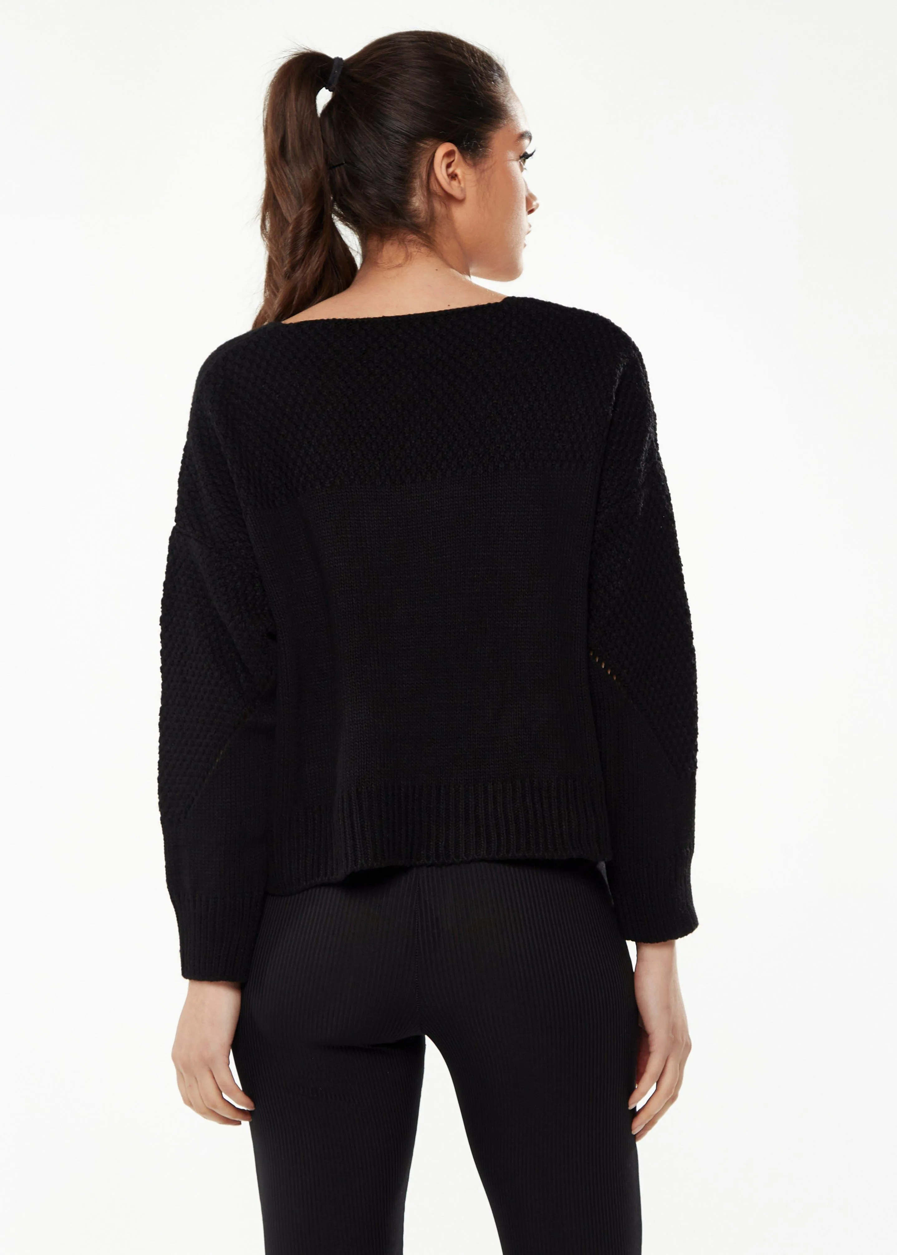 Jumpers & Cardigans | V-Neck Jumper in Black | Liquorish