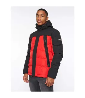 Kings Will Dream Mens Deyton Colour Block Short Puffer Jacket (Red/Black) - UTBG1481