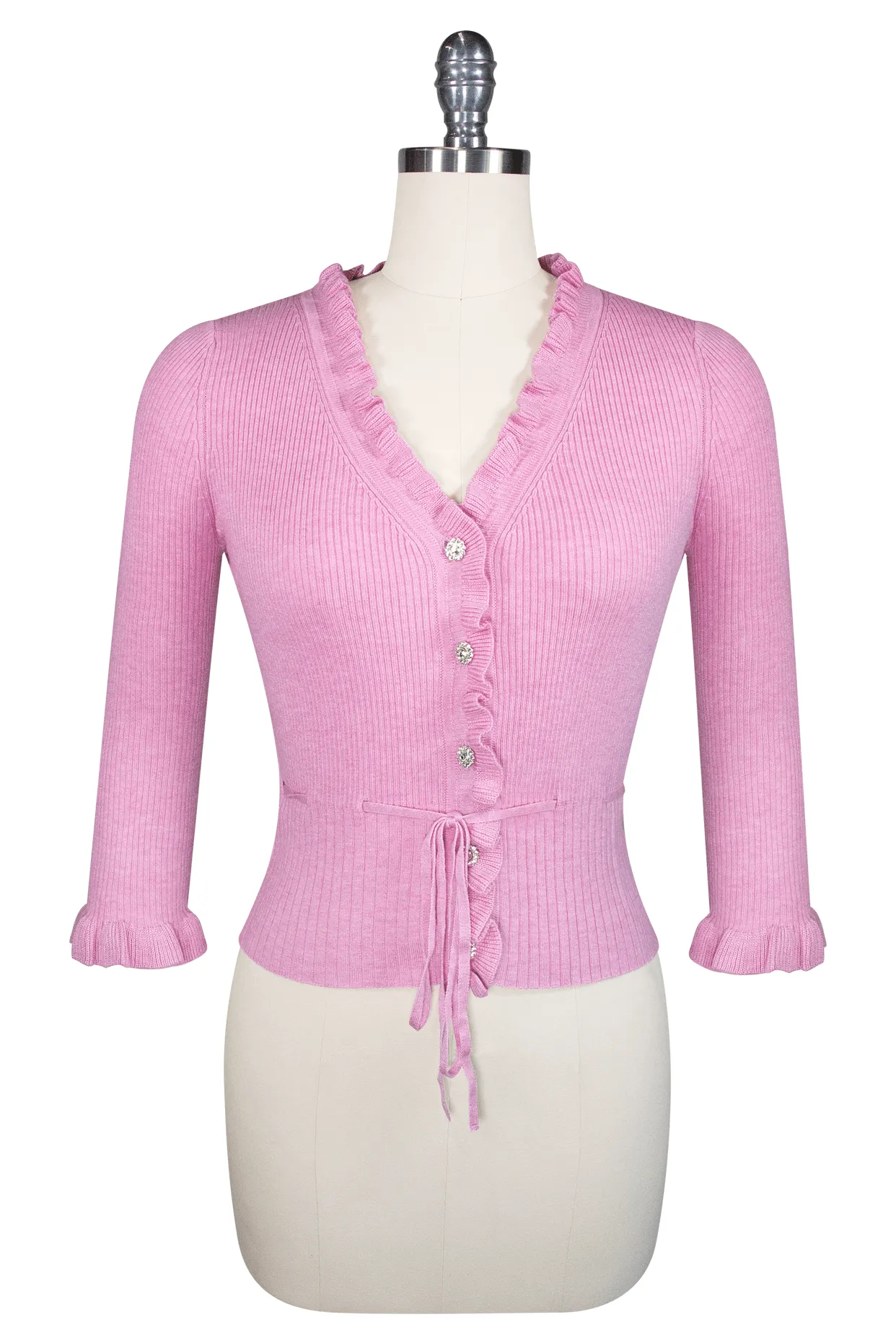 La Luna 3/4 Sleeve Knit Cardigan (Pink)