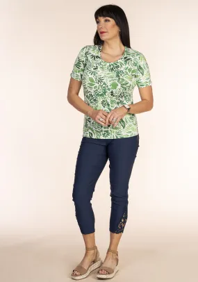 Leaf Print Top - Green