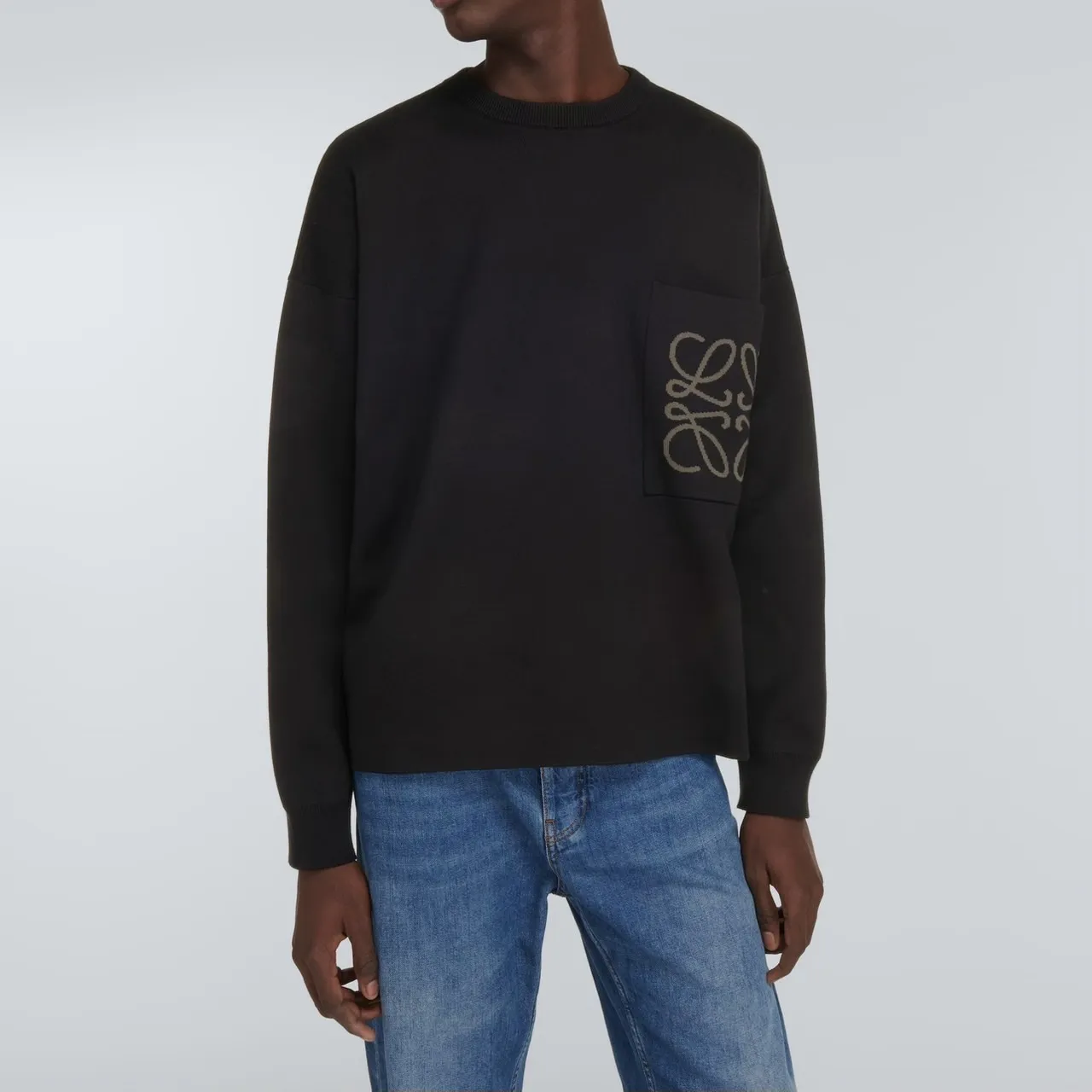 LOEWE  |Crew Neck Pullovers Long Sleeves Cotton Logo Luxury