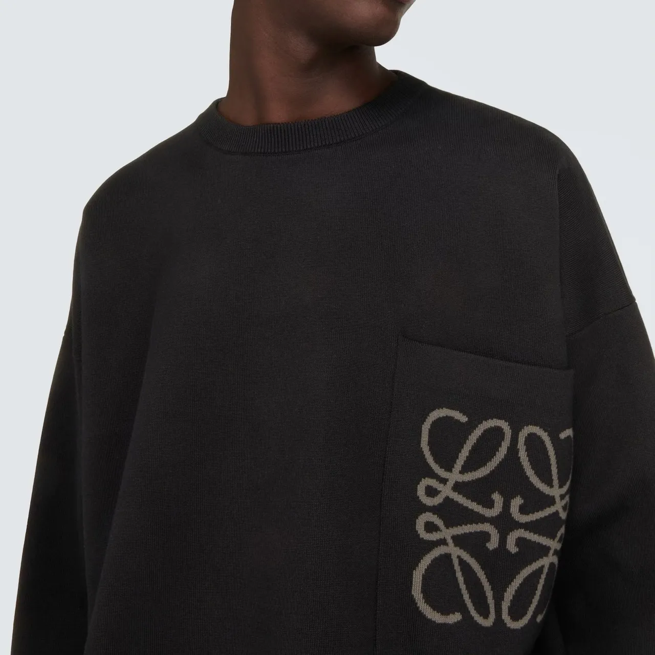 LOEWE  |Crew Neck Pullovers Long Sleeves Cotton Logo Luxury