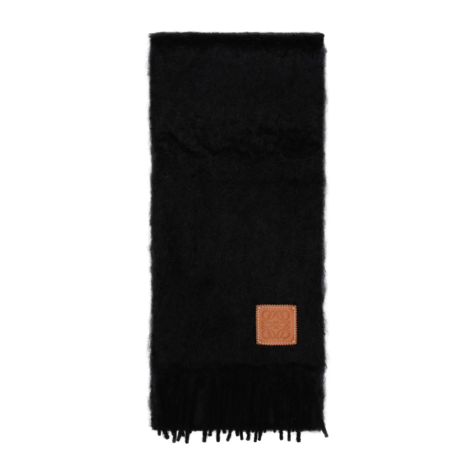 Loewe Logo Patch Fringed Scarf