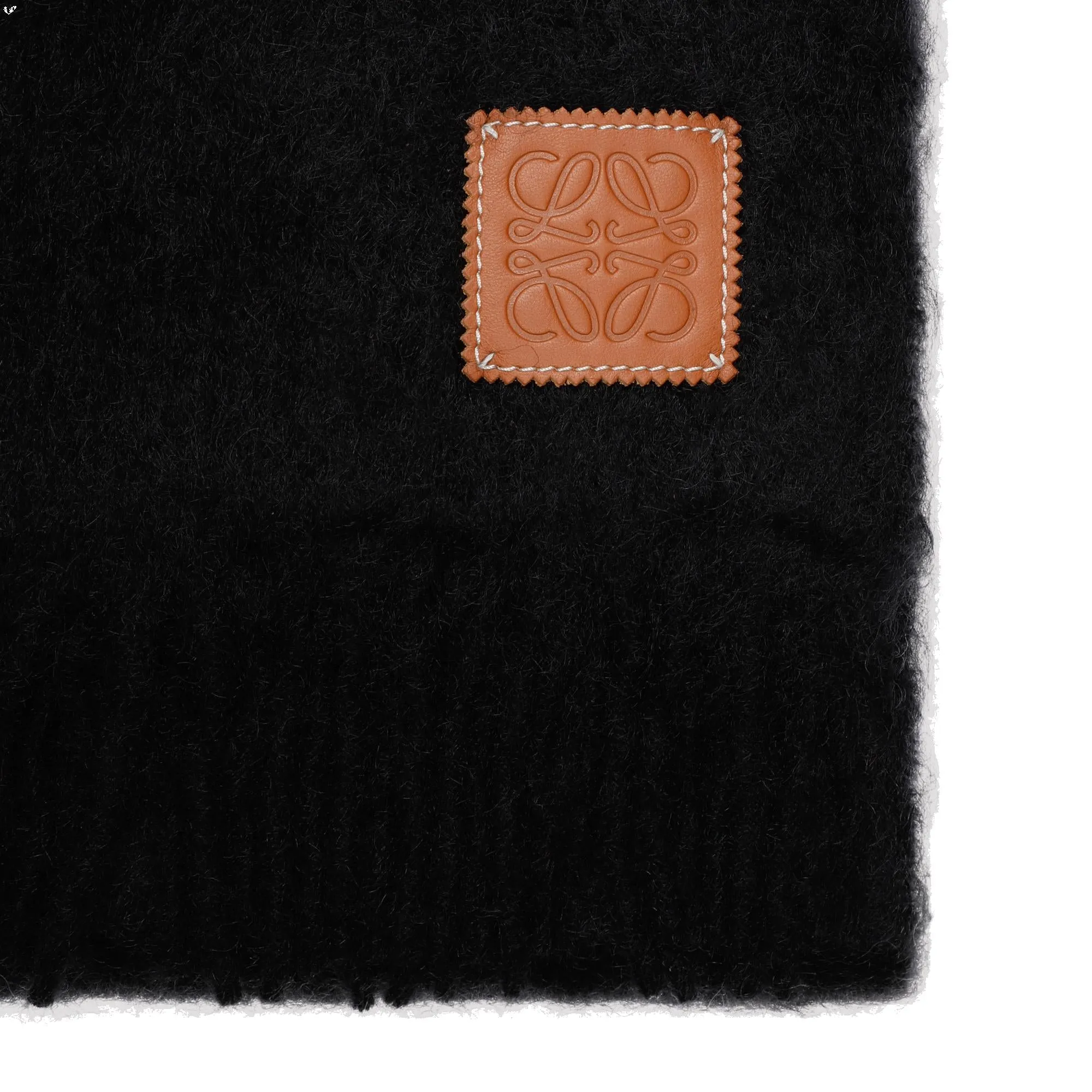 Loewe Logo Patch Fringed Scarf