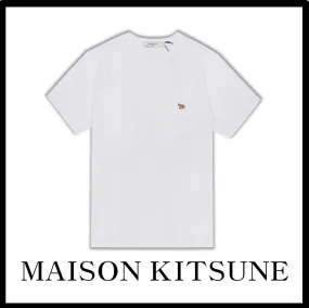 MAISON KITSUNE  |Street Style Short Sleeves Logo Designers T-Shirts