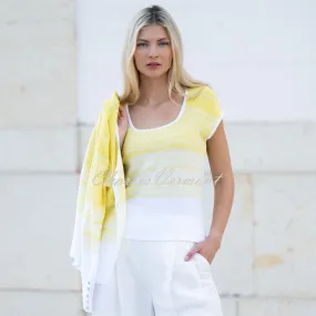 Marble Ombré Sleeveless Knit Top - Style 7438-152 (Yellow / White)