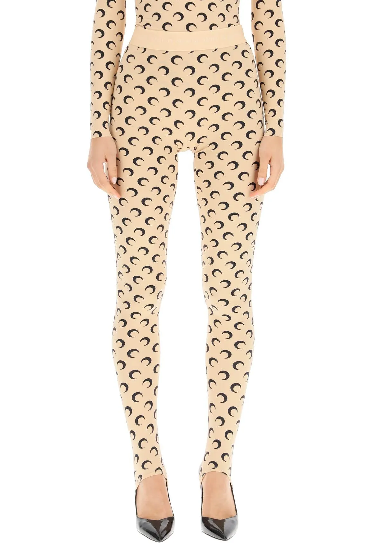 Marine Serre Moon-Printed Stretched Leggings