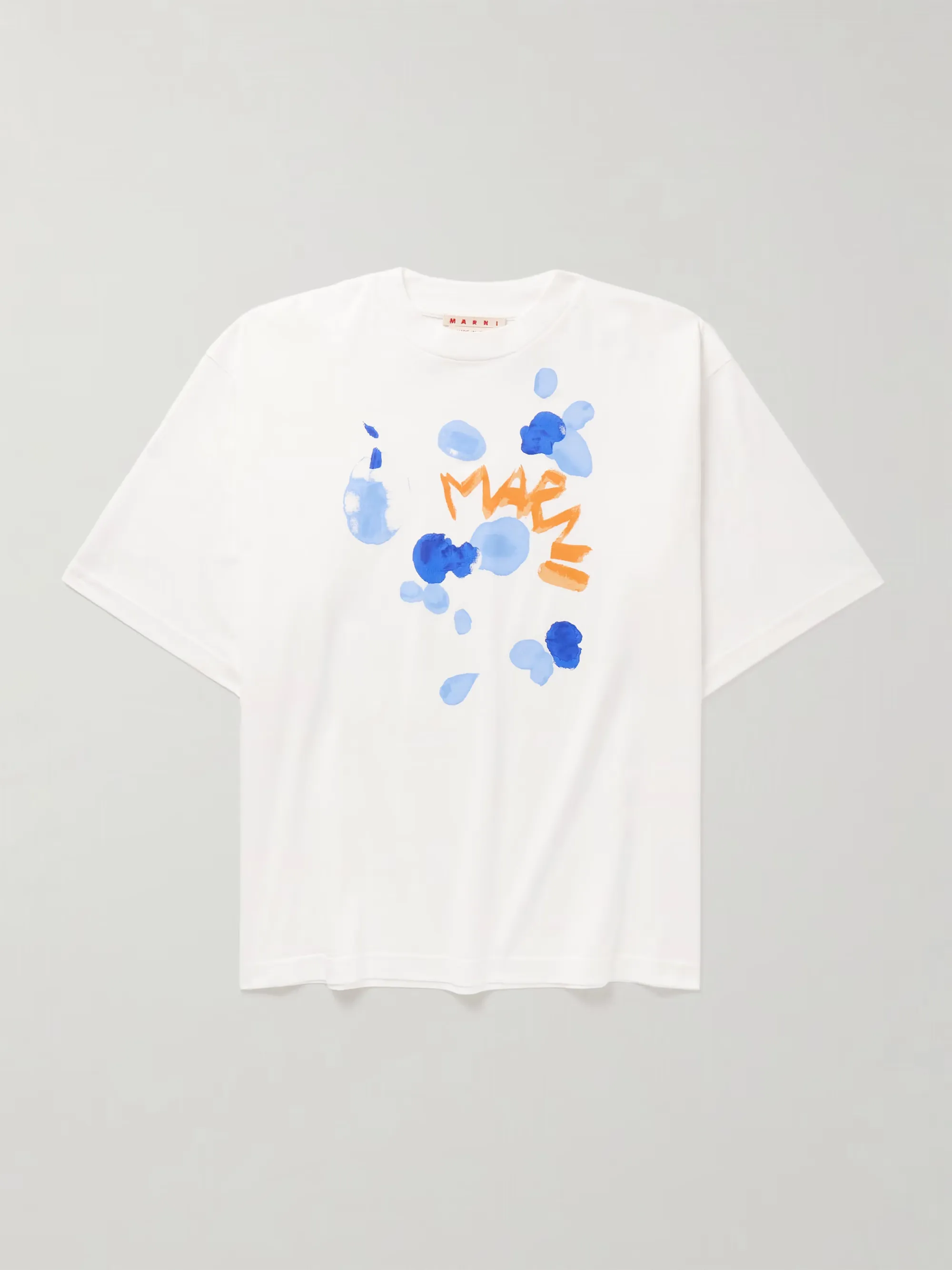 MARNI  |U-Neck Plain Cotton Short Sleeves Logo Designers T-Shirts