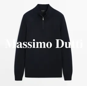 Massimo Dutti  |Pullovers Long Sleeves Plain Sweaters