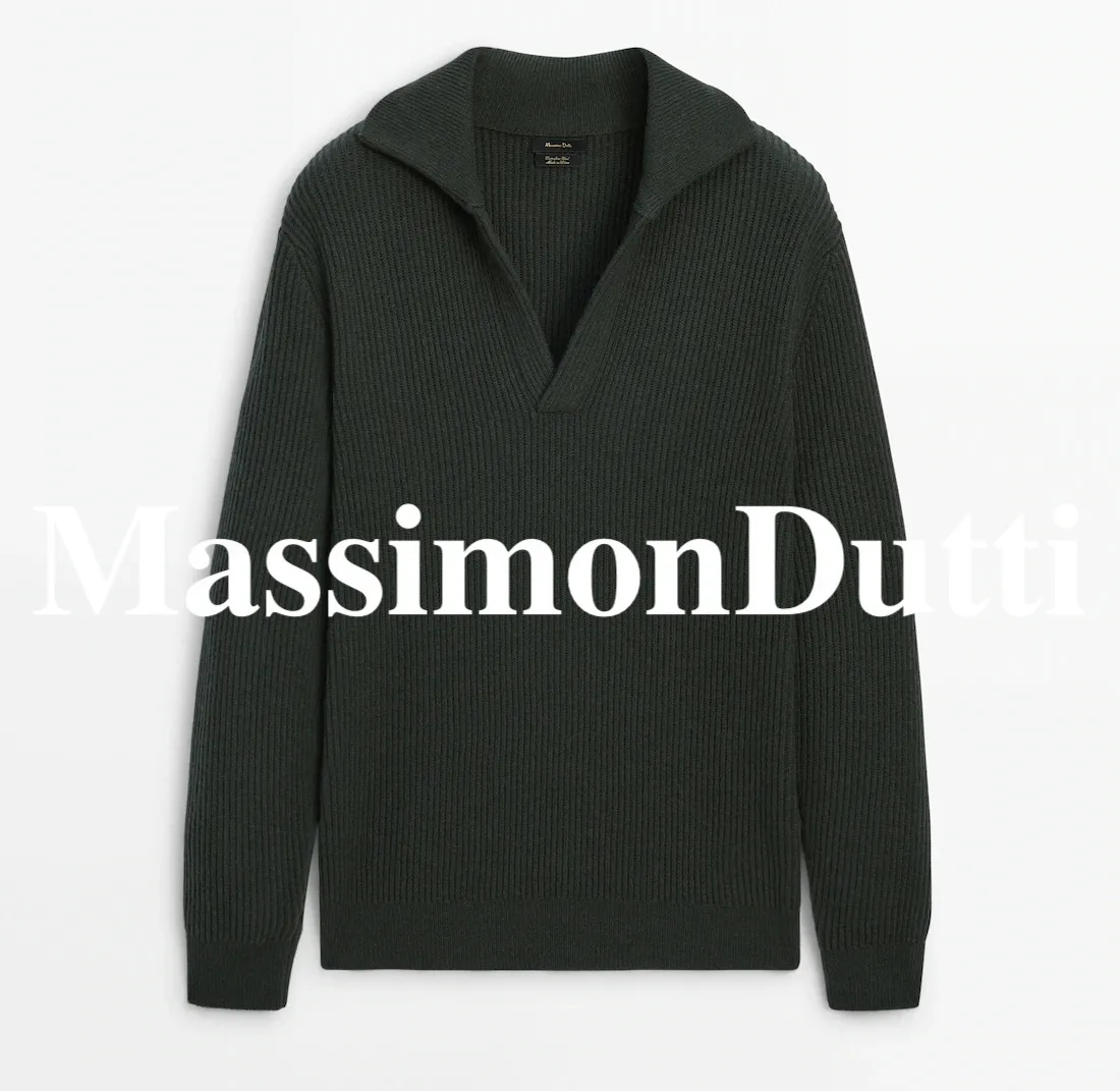 Massimo Dutti  |Pullovers Wool Long Sleeves Plain Sweaters