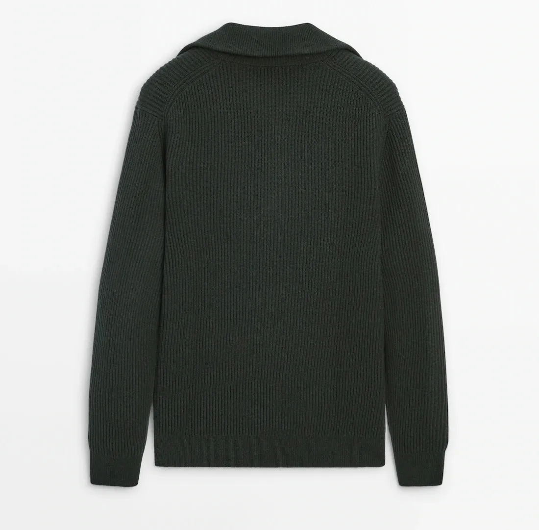 Massimo Dutti  |Pullovers Wool Long Sleeves Plain Sweaters