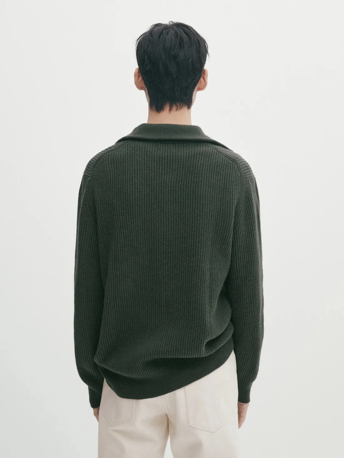 Massimo Dutti  |Pullovers Wool Long Sleeves Plain Sweaters