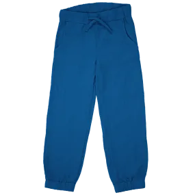 Maxomorra Blue Organic Cotton Muslin Trousers