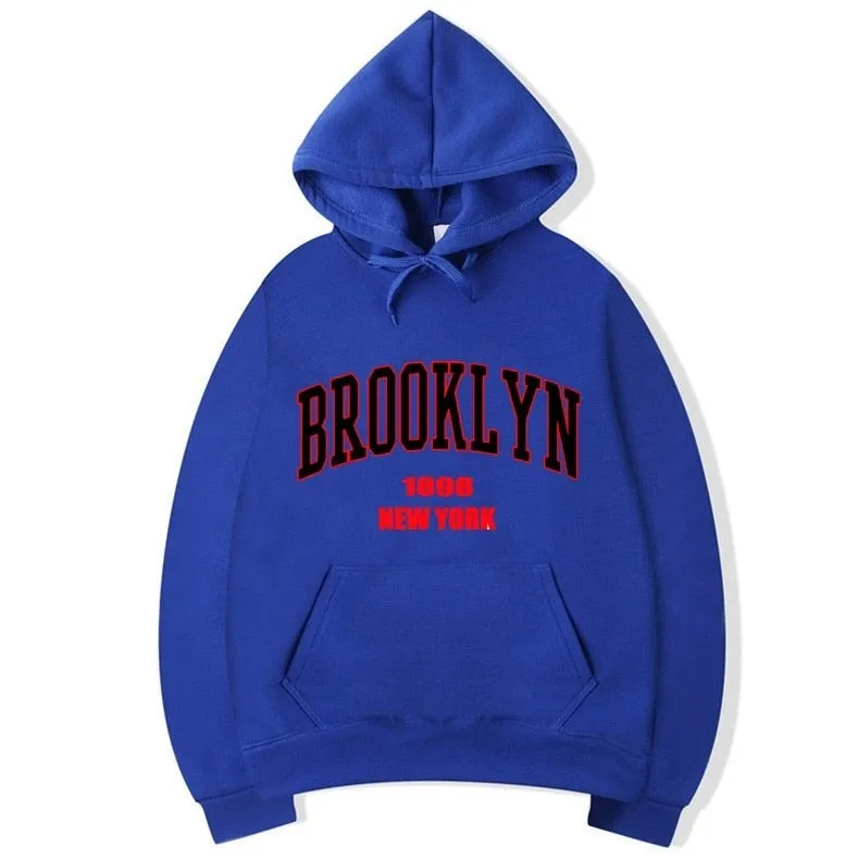 Men's Winter Cotton Brooklyn 1989 York Printed Statement Hoodies