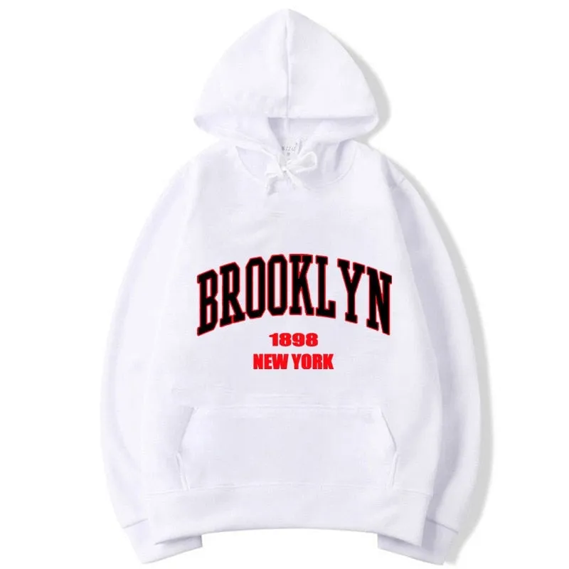 Men's Winter Cotton Brooklyn 1989 York Printed Statement Hoodies