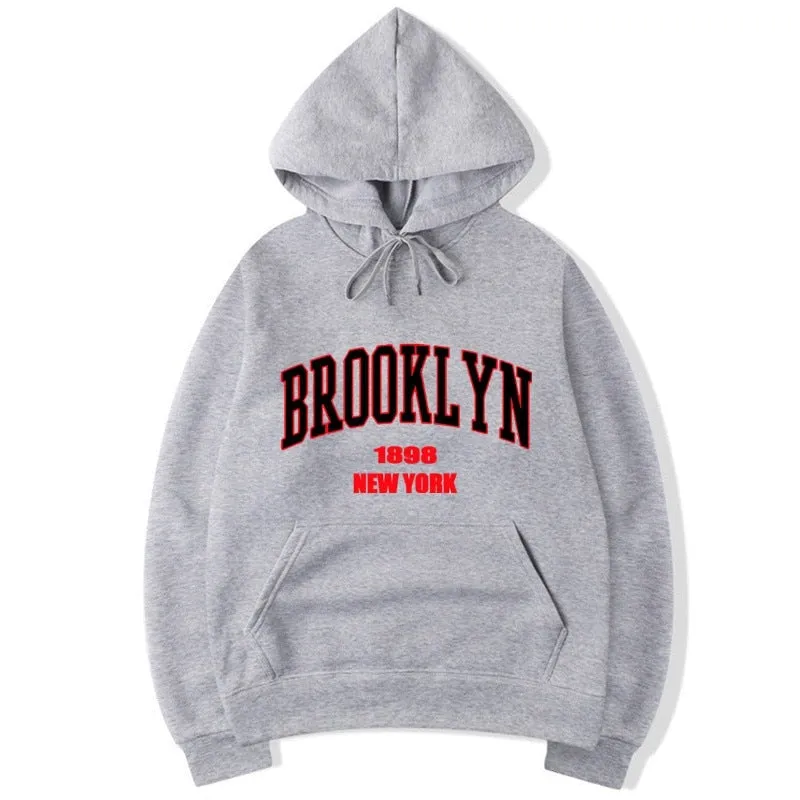 Men's Winter Cotton Brooklyn 1989 York Printed Statement Hoodies