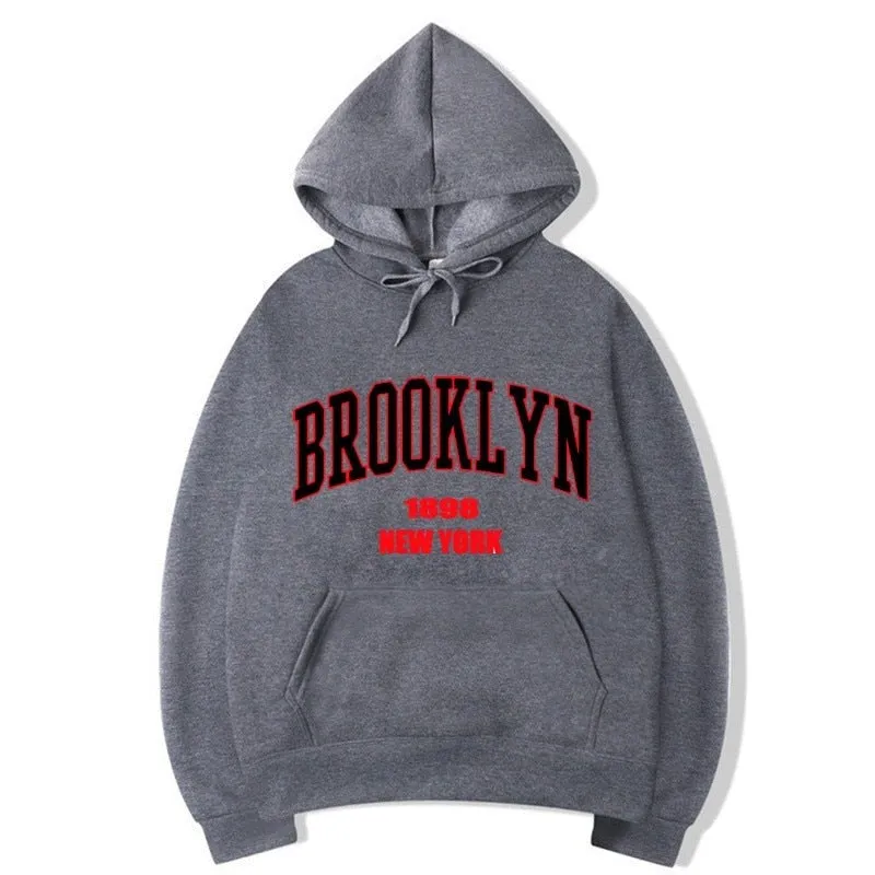 Men's Winter Cotton Brooklyn 1989 York Printed Statement Hoodies