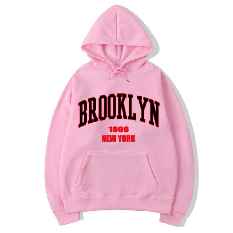 Men's Winter Cotton Brooklyn 1989 York Printed Statement Hoodies