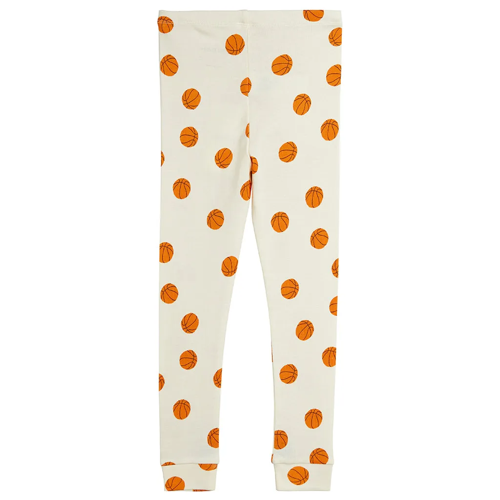 Mini Rodini Child Basketball Leggings Cream