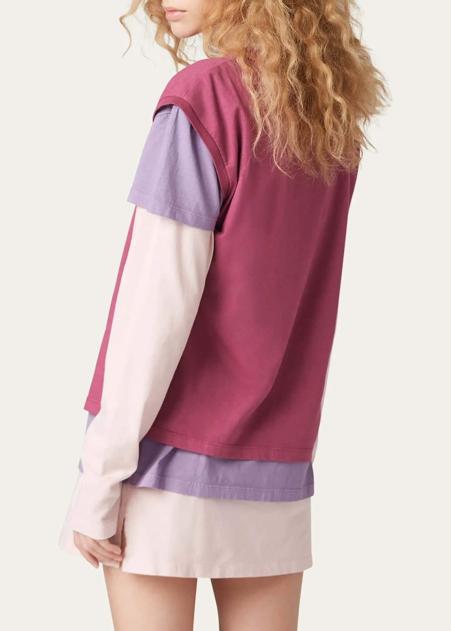 MiuMiu  |Crew Neck Sleeveless Street Style Long Sleeves Plain Cotton