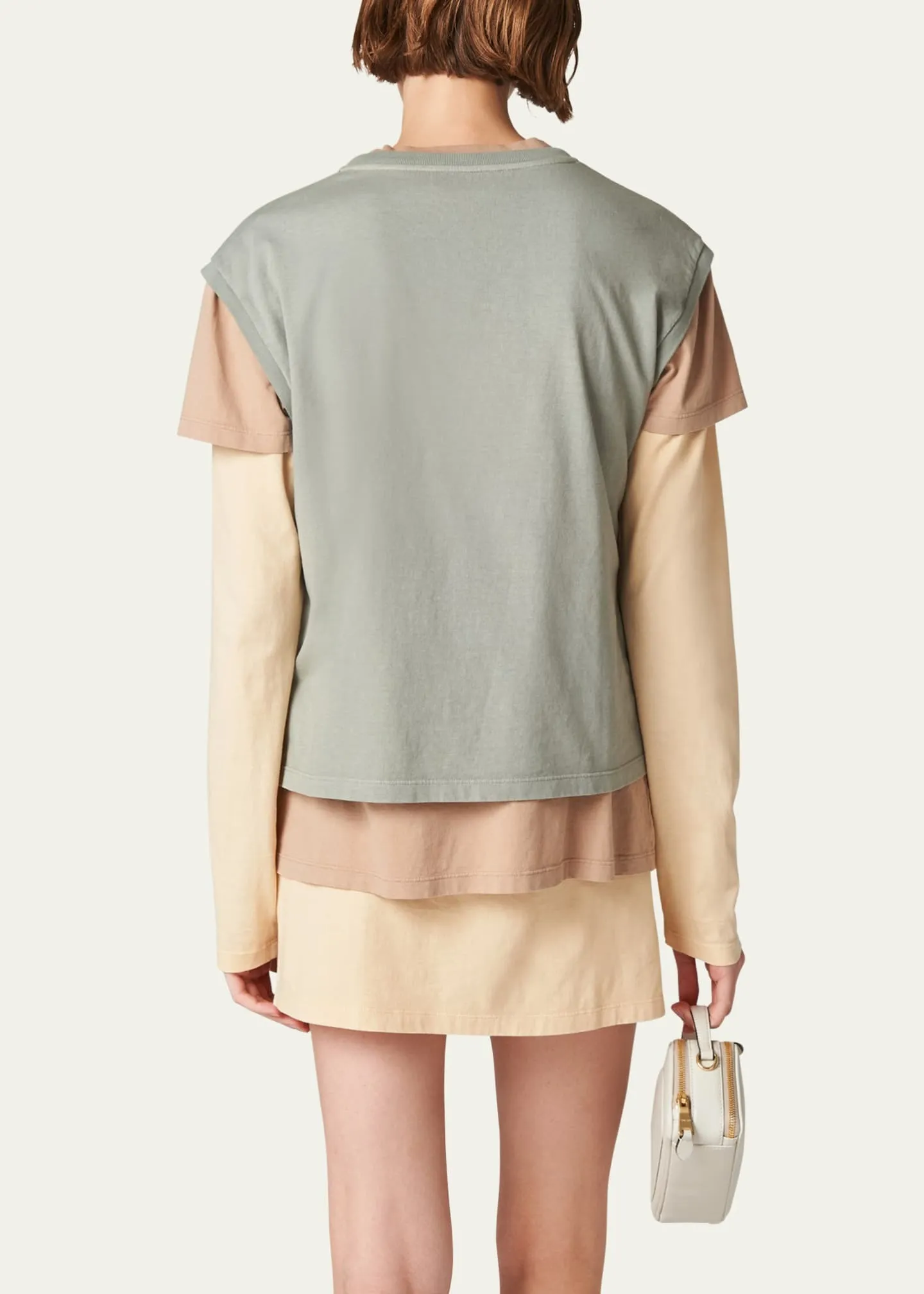 MiuMiu  |Crew Neck Sleeveless Street Style Long Sleeves Plain Cotton