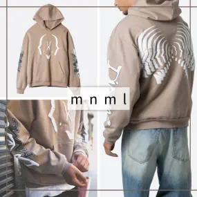 MNML  |Pullovers Unisex Street Style Long Sleeves Cotton Hoodies