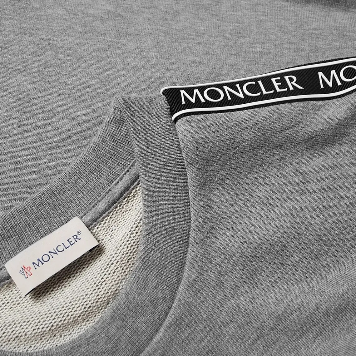 MONCLER  |Crew Neck Pullovers Long Sleeves Cotton Logo