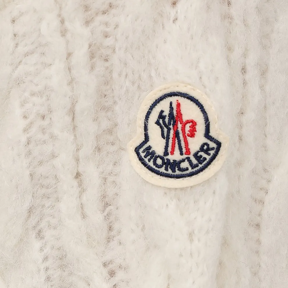 MONCLER  |Crew Neck Wool Long Sleeves Logos on the Sleeves Logo