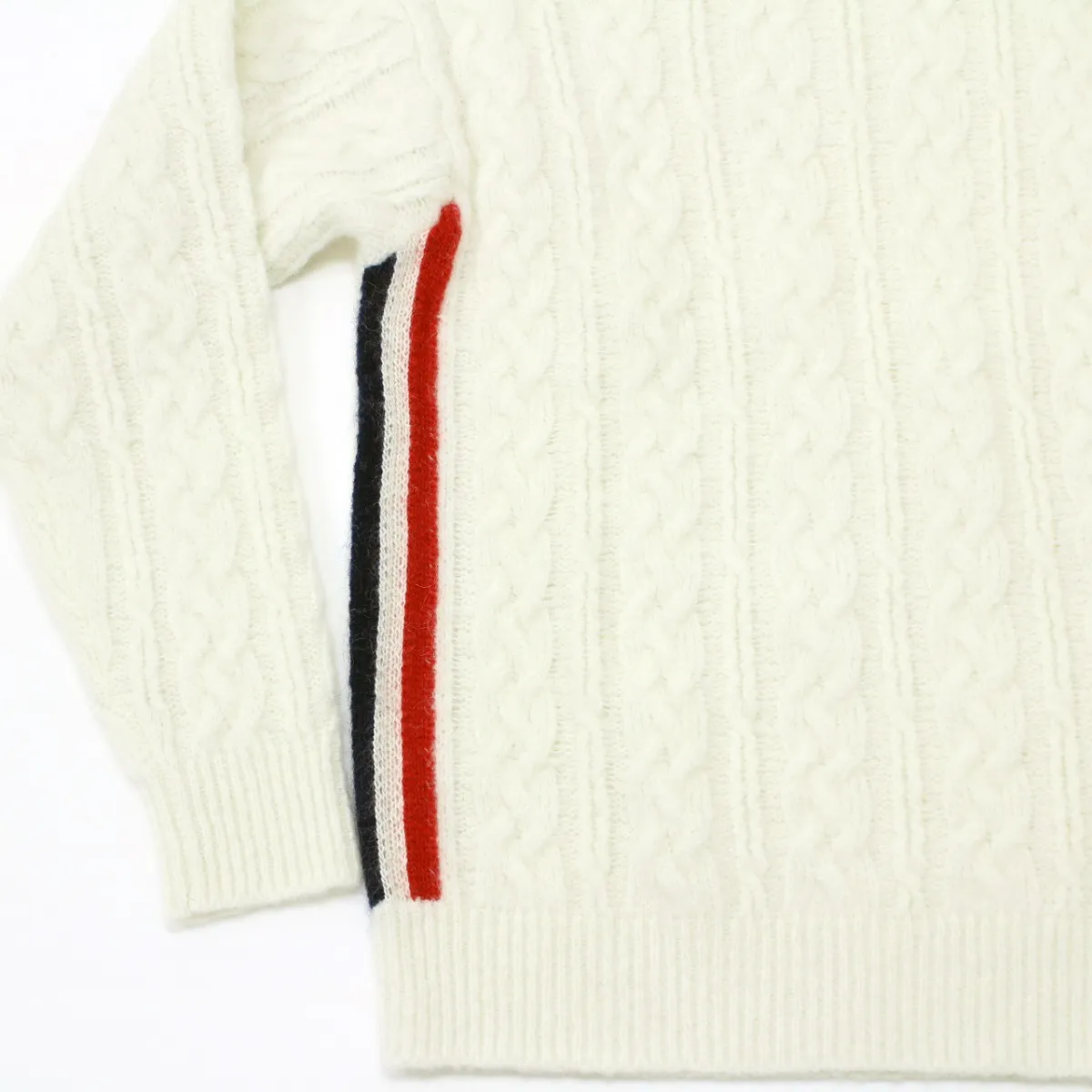 MONCLER  |Crew Neck Wool Long Sleeves Logos on the Sleeves Logo