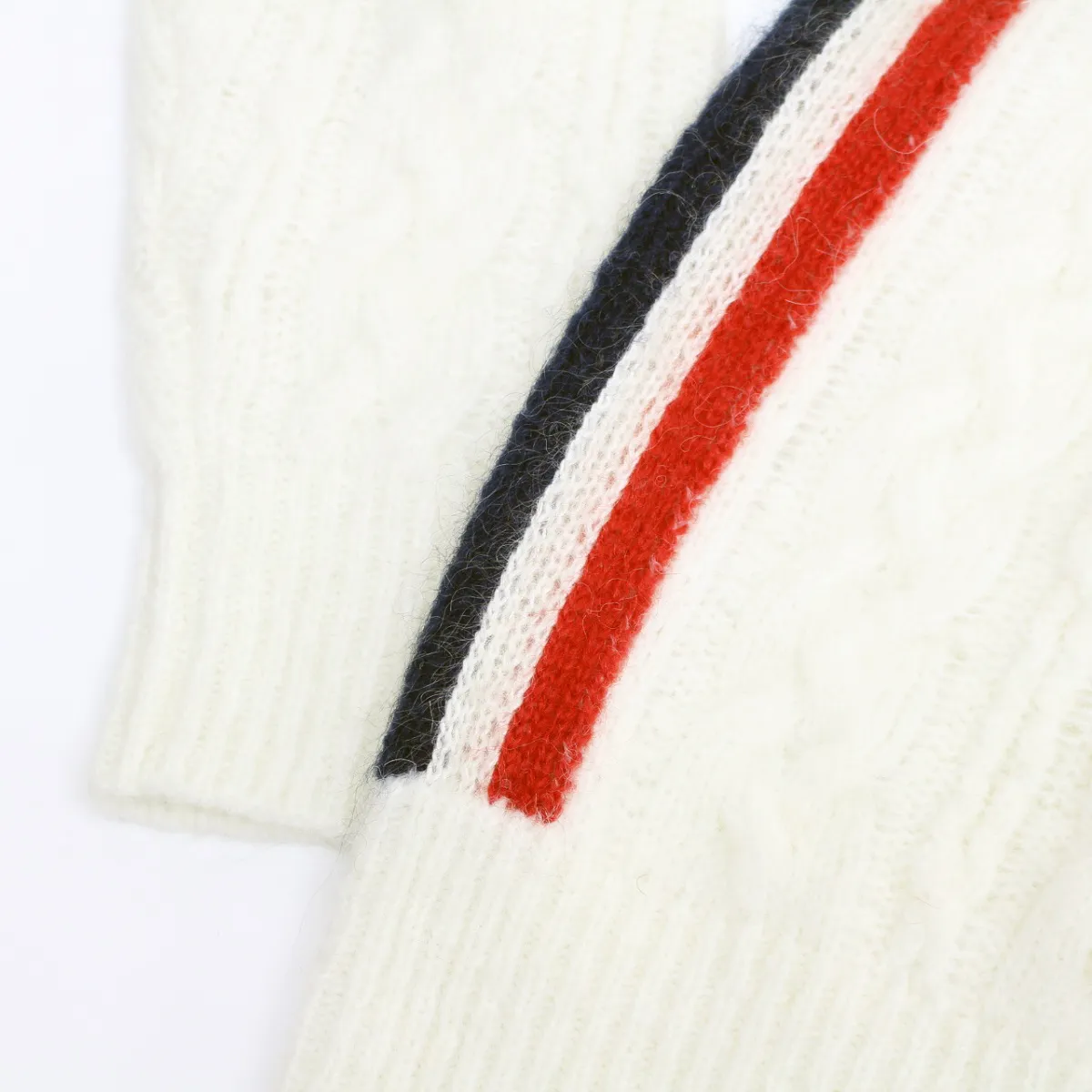 MONCLER  |Crew Neck Wool Long Sleeves Logos on the Sleeves Logo