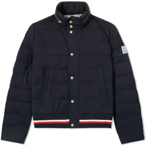 Moncler Gamme Bleu Tricolour Tipped Down JacketNavy