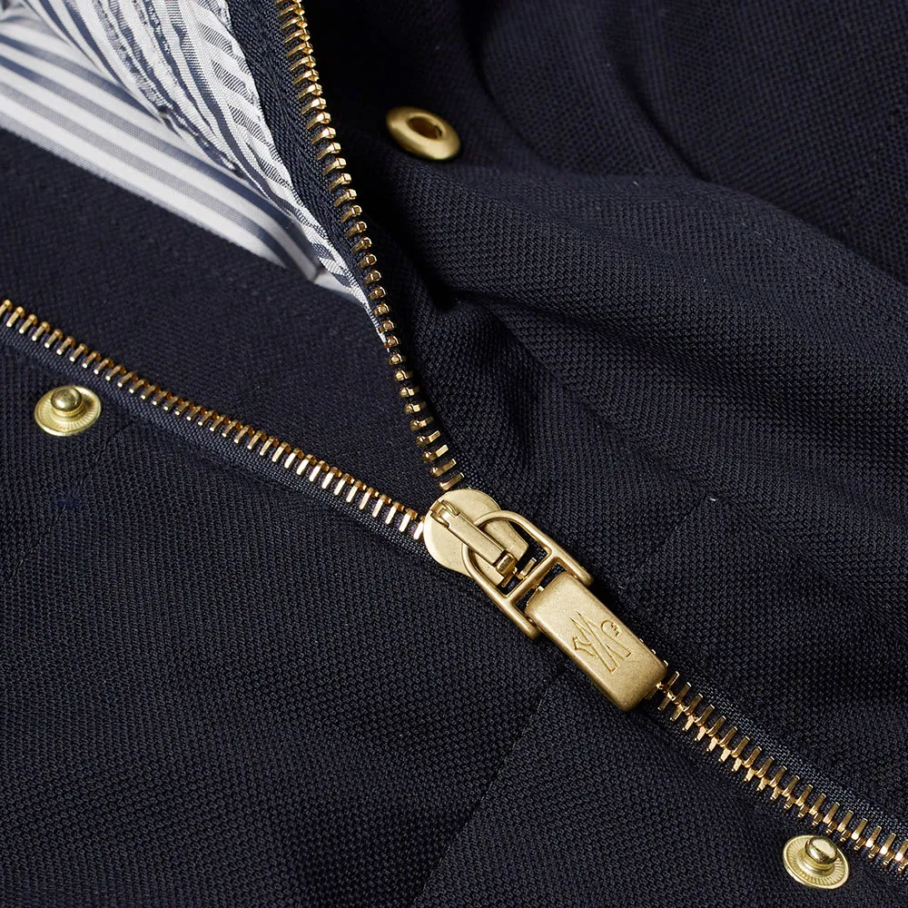 Moncler Gamme Bleu Tricolour Tipped Down JacketNavy