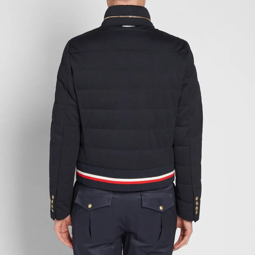 Moncler Gamme Bleu Tricolour Tipped Down JacketNavy