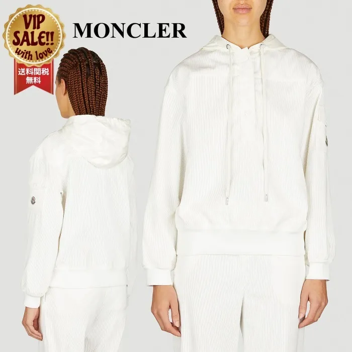 MONCLER  |Long Sleeves Plain Logos on the Sleeves Logo