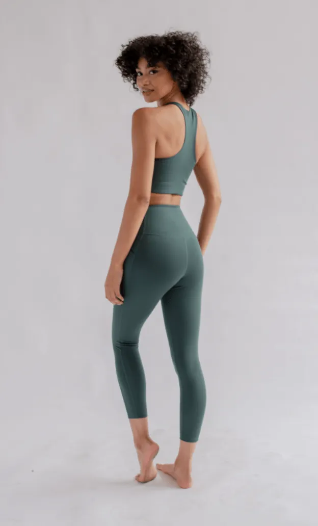 Moss Compressive Háar Leggings me vasa