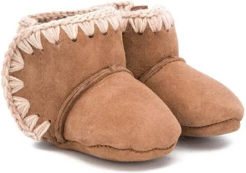 Mou Kids shearling snow boots Brown